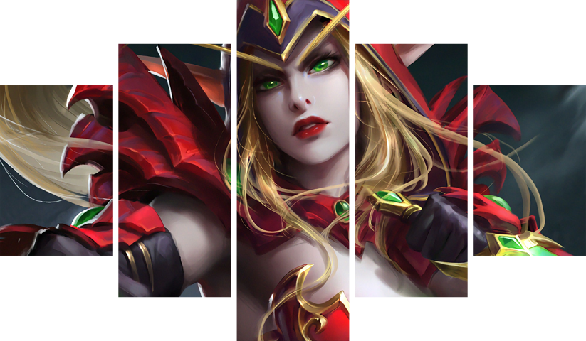 لوحة World of Warcraft – خمسة قطع – برشة أحجام | ديكور دارك