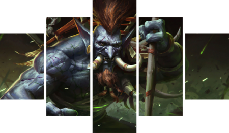 لوحة World of Warcraft – خمسة قطع – برشة أحجام | ديكور دارك