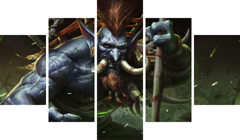 لوحة World of Warcraft – خمسة قطع – برشة أحجام | ديكور دارك