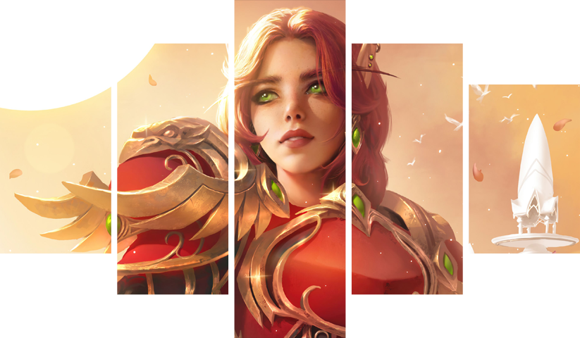 لوحة World of Warcraft – خمسة قطع – برشة أحجام | ديكور دارك