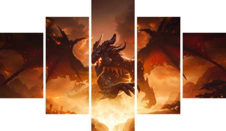لوحة World of Warcraft – خمسة قطع – برشة أحجام | ديكور دارك
