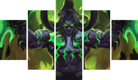 لوحة World of Warcraft – خمسة قطع – برشة أحجام | ديكور دارك