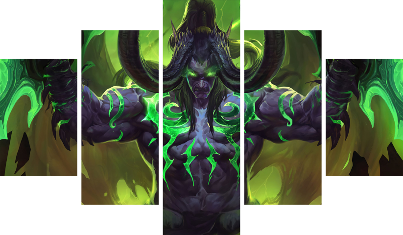 لوحة World of Warcraft – خمسة قطع – برشة أحجام | ديكور دارك
