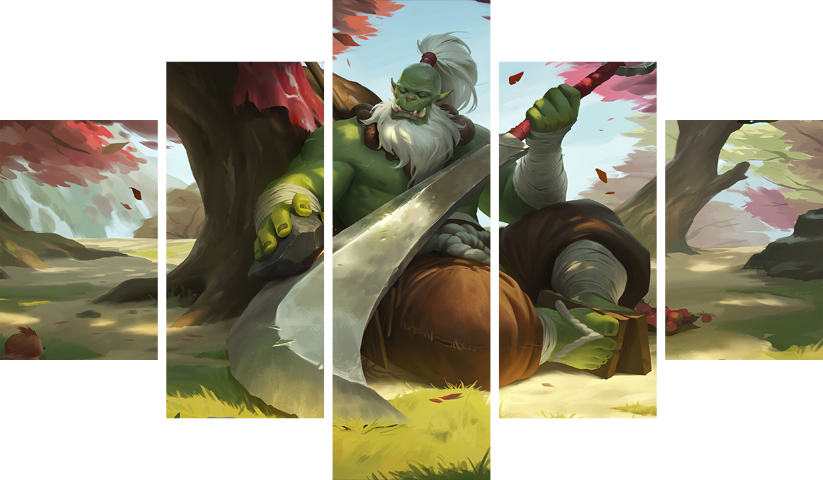 لوحة World of Warcraft – خمسة قطع – برشة أحجام | ديكور دارك