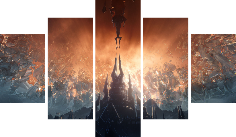 لوحة World of Warcraft – خمسة قطع – برشة أحجام | ديكور دارك