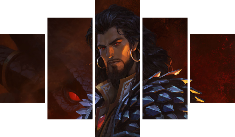 لوحة World of Warcraft – خمسة قطع – برشة أحجام | ديكور دارك