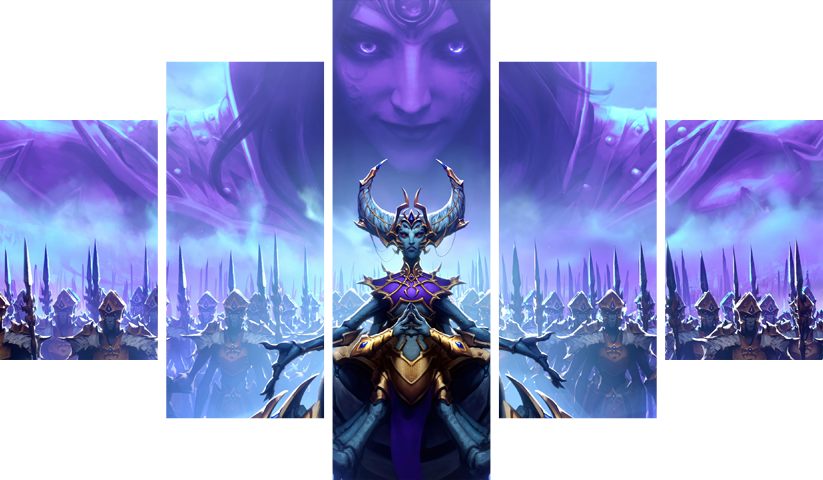 لوحة World of Warcraft – خمسة قطع – برشة أحجام | ديكور دارك