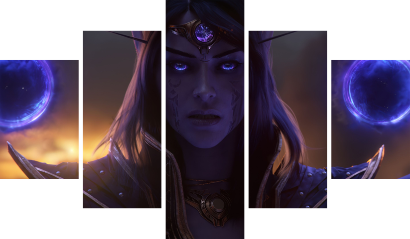 لوحة World of Warcraft – خمسة قطع – برشة أحجام | ديكور دارك