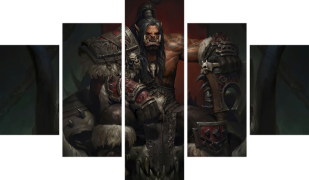لوحة World of Warcraft – خمسة قطع – برشة أحجام | ديكور دارك