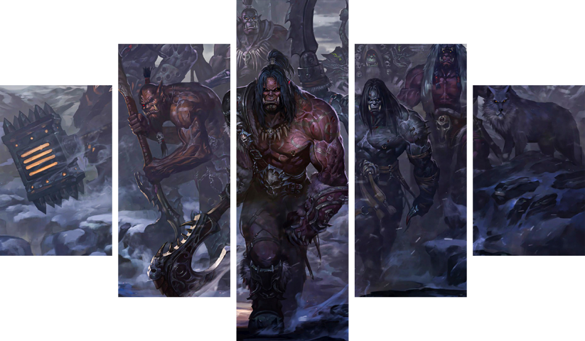 لوحة World of Warcraft – خمسة قطع – برشة أحجام | ديكور دارك