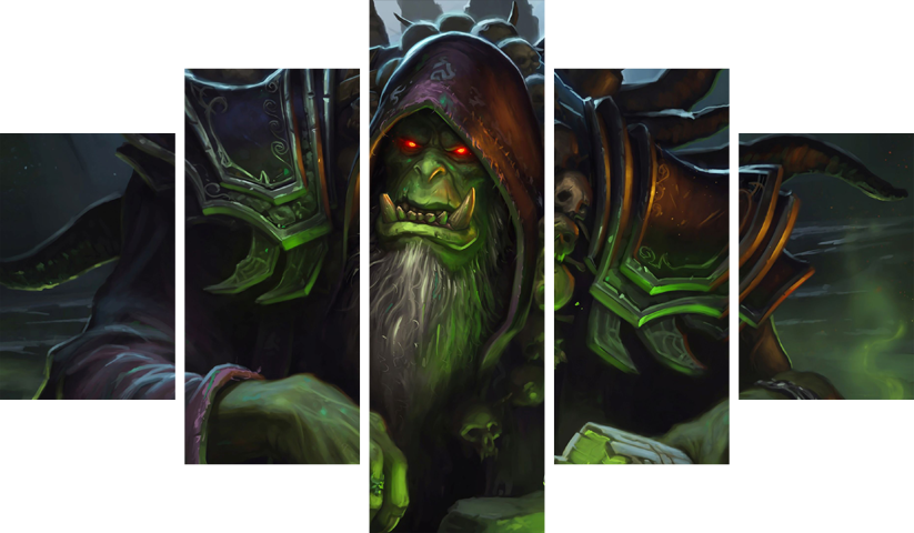 لوحة World of Warcraft – خمسة قطع – برشة أحجام | ديكور دارك