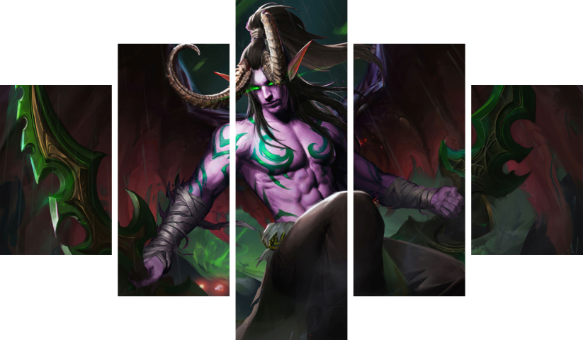 لوحة World of Warcraft – خمسة قطع – برشة أحجام | ديكور دارك