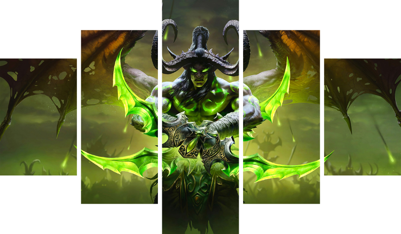 لوحة World of Warcraft – خمسة قطع – برشة أحجام | ديكور دارك