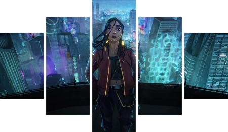 cyberpunk 2077 – 5 Panels – Multiple Sizes | Home Decor