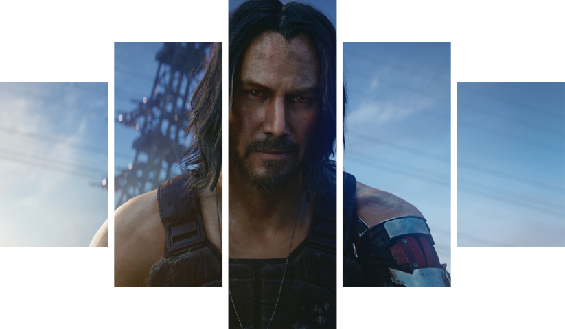 cyberpunk 2077 – 5 Panneaux – Plusieurs Tailles | Décoration Maison