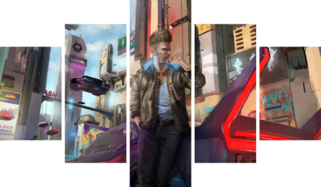 cyberpunk 2077 – 5 Panels – Multiple Sizes | Home Decor
