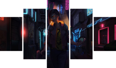 cyberpunk 2077 – 5 Panels – Multiple Sizes | Home Decor